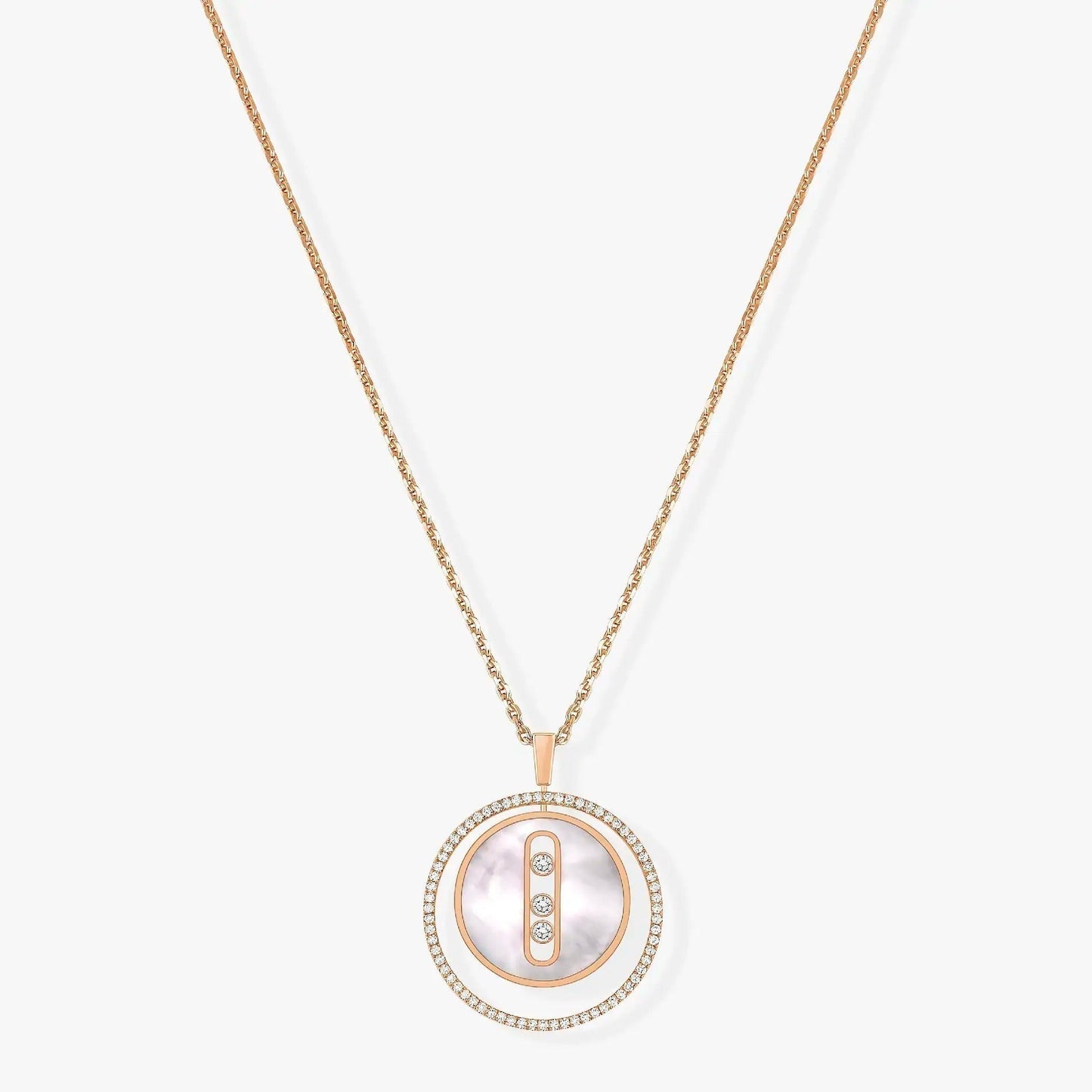 [Solara jewelry]LUCKY MOVE MM NACRE BLANCHE DIAMOND NECKLACE