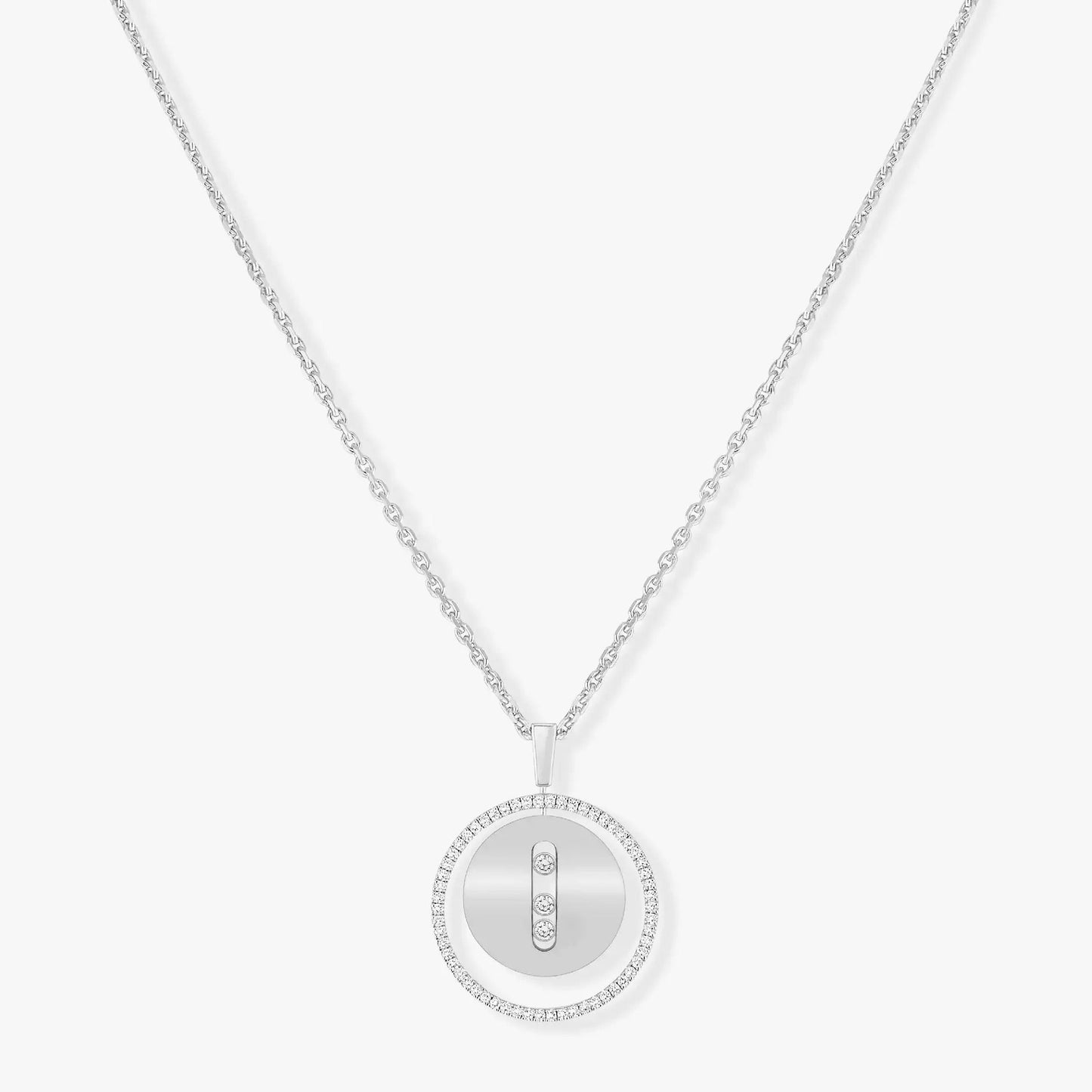 [Solara jewelry]LUCKY MOVE MM SILVER DIAMOND NECKLACE