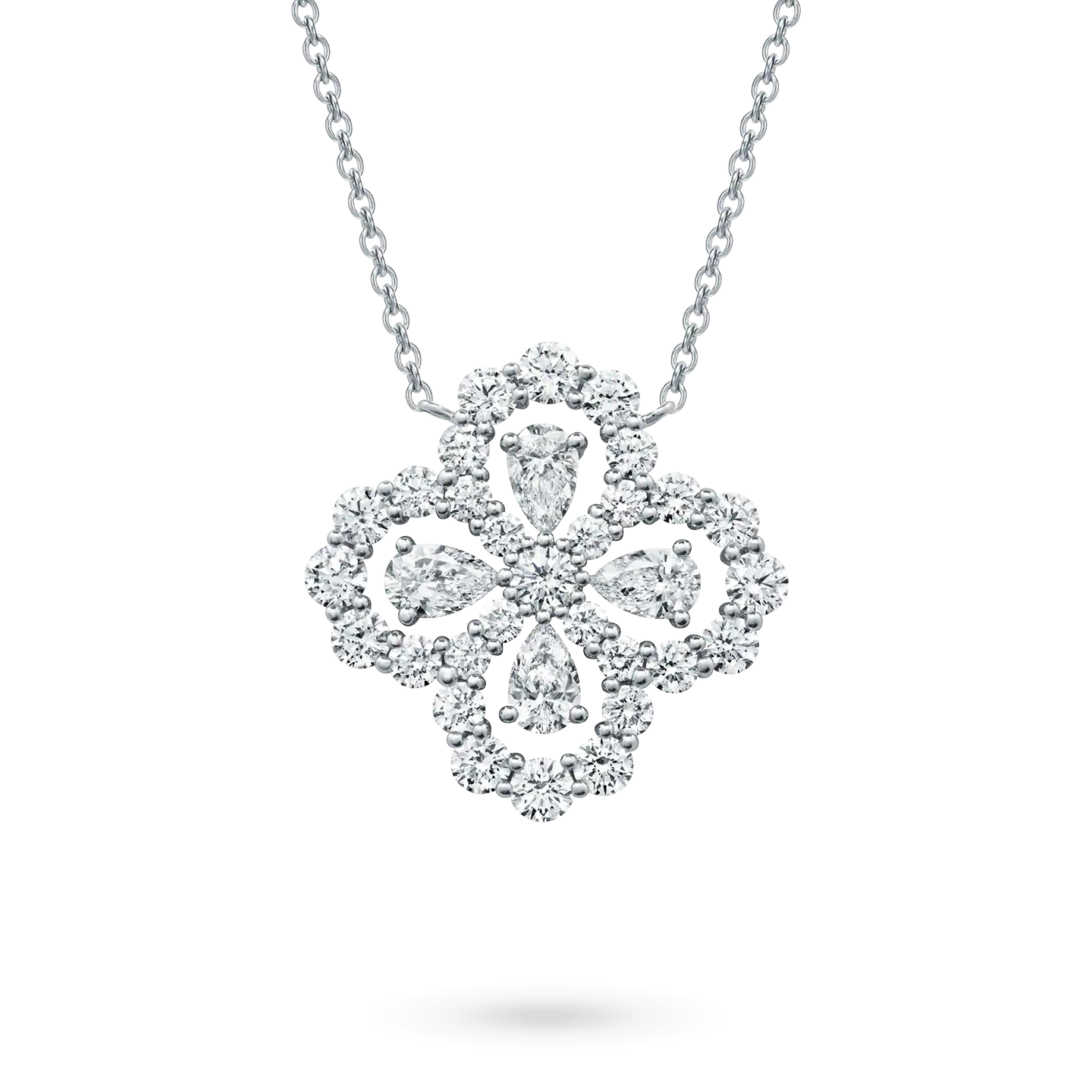 [Solara Jewelry]LOOP NECKLACE FULL MOTIF DIAMOND 16MM MULTIPLE COLORS