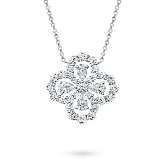 [Solara Jewelry]LOOP NECKLACE FULL MOTIF DIAMOND 16MM MULTIPLE COLORS