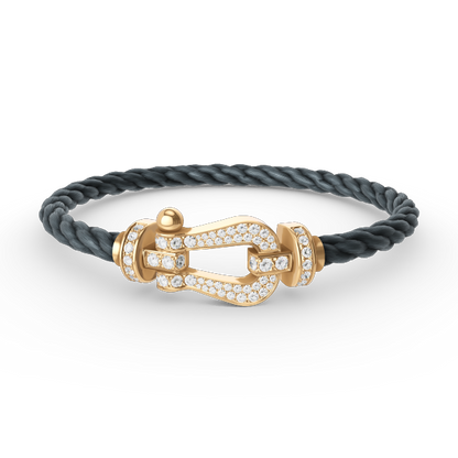 [Solara Jewelry]FORCE LARGE HORSESHOE FULL DIAMOND BRACELET GOLD