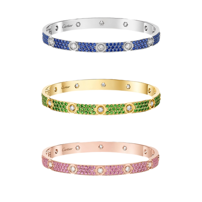 [Solara jewelry]2026 PAVE GEMSTONE LOVE BRACELET 6.1MM 10 DIAMONDS