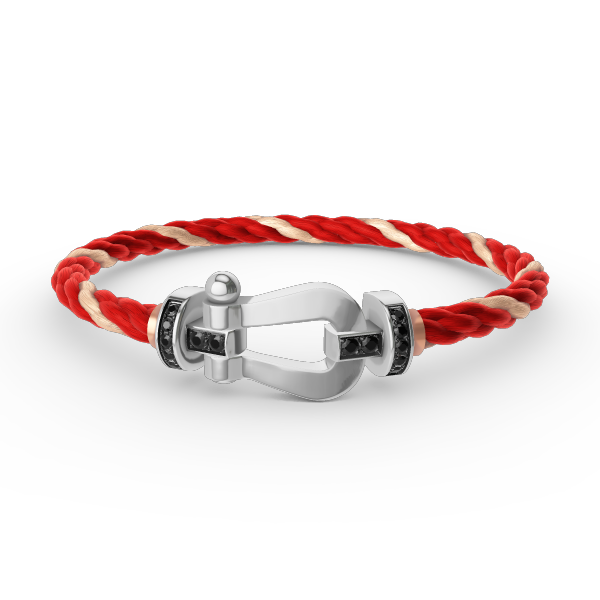 [Solara Jewelry]FORCE LARGE HORSESHOE BLACK DIAMOND BRACELET SILVER