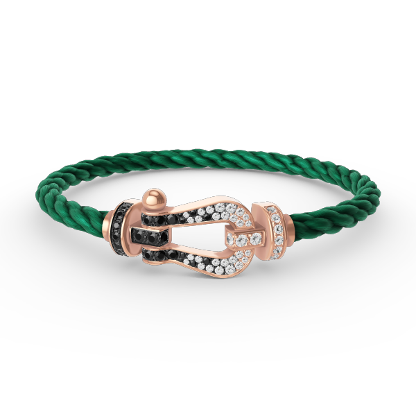 [Solara Jewelry]FORCE LARGE HORSESHOE BLACK WHITE DIAMOND BRACELET ROSE GOLD