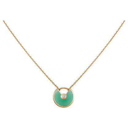[Solara Jewelry]AMULETTE GOLD MALACHITE NECKLACE