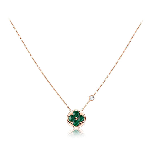 [Solara Jewelry]SUN PEDANT PINK GOLD 1 DIAMOND NECKLACE