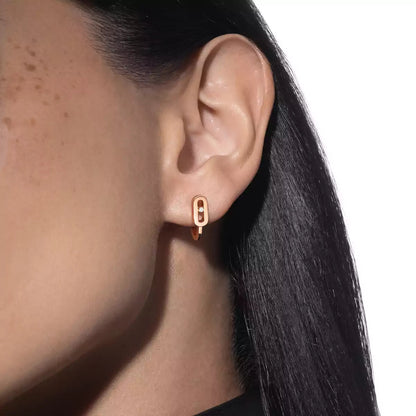 [Solara jewelry]Diamond Mini Hoop Earrings Move Classique