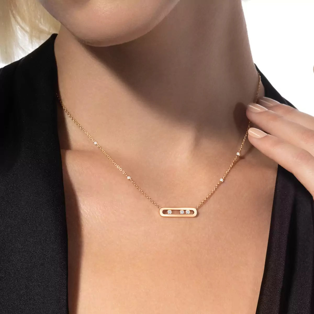 [Solara jewelry] Baby Move Gold Diamond Necklace