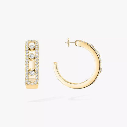 [Solara jewelry]Diamond Pave_ Hoop Earrings Move