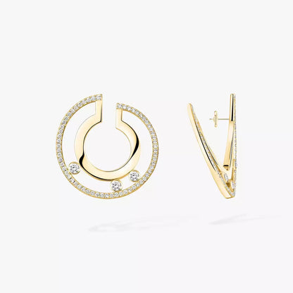 [Solara jewelry]Move Romane Small Diamond Hoop Earrings