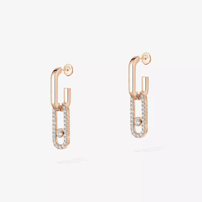 [Solara jewelry]Move Link Diamond Earrings
