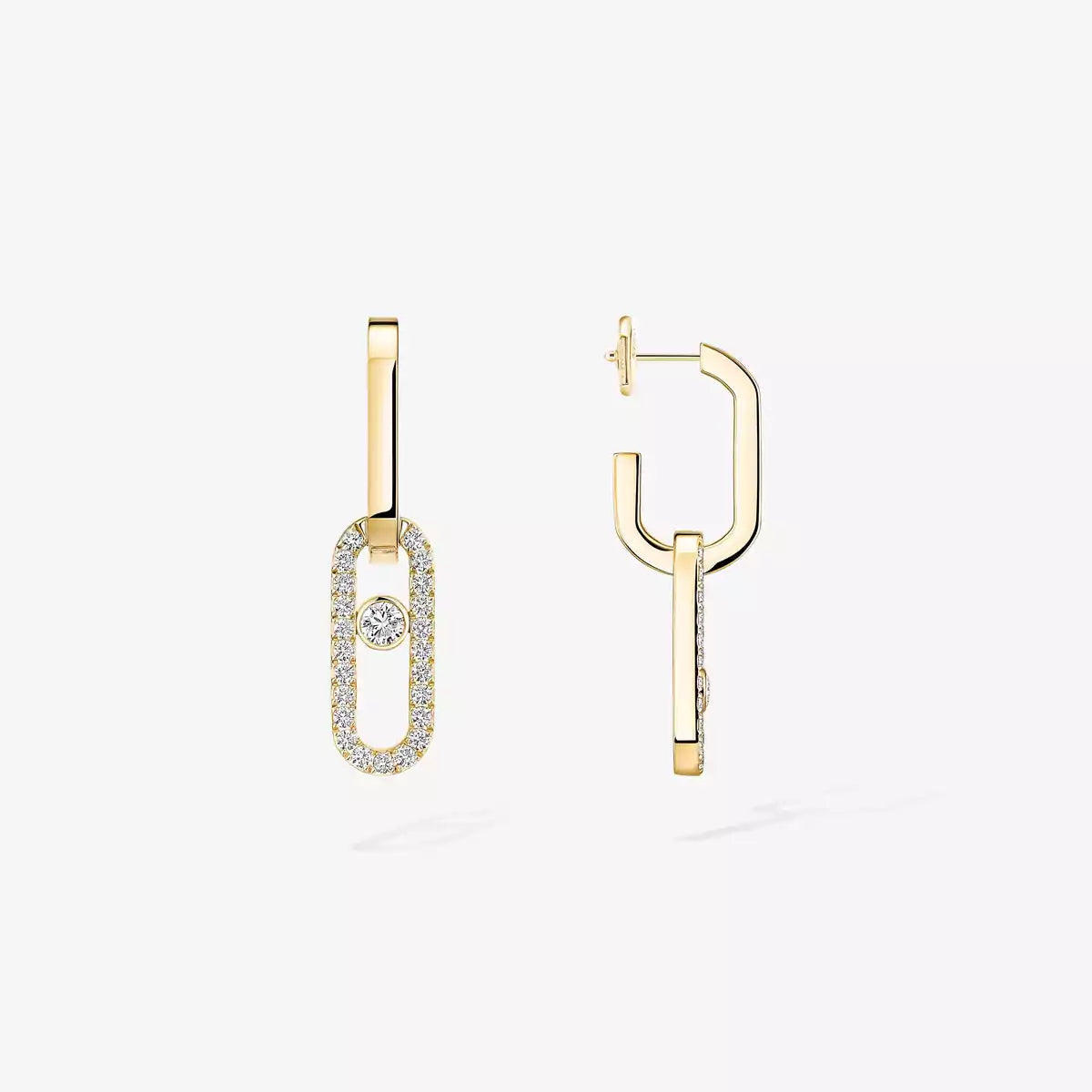 [Solara jewelry]Move Link Diamond Earrings