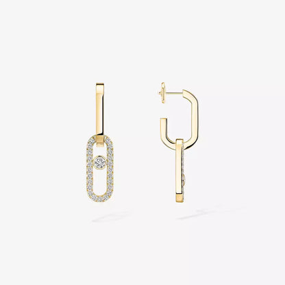 [Solara jewelry]Move Link Diamond Earrings