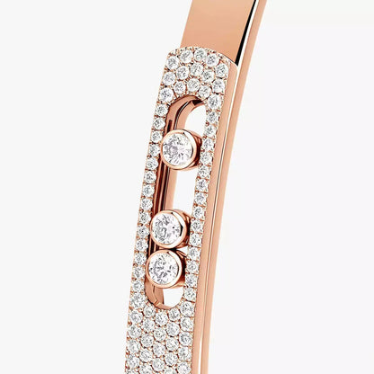 [Solara jewelry]Move Noa Rose Gold Pavé Diamond Bangle Bracelet