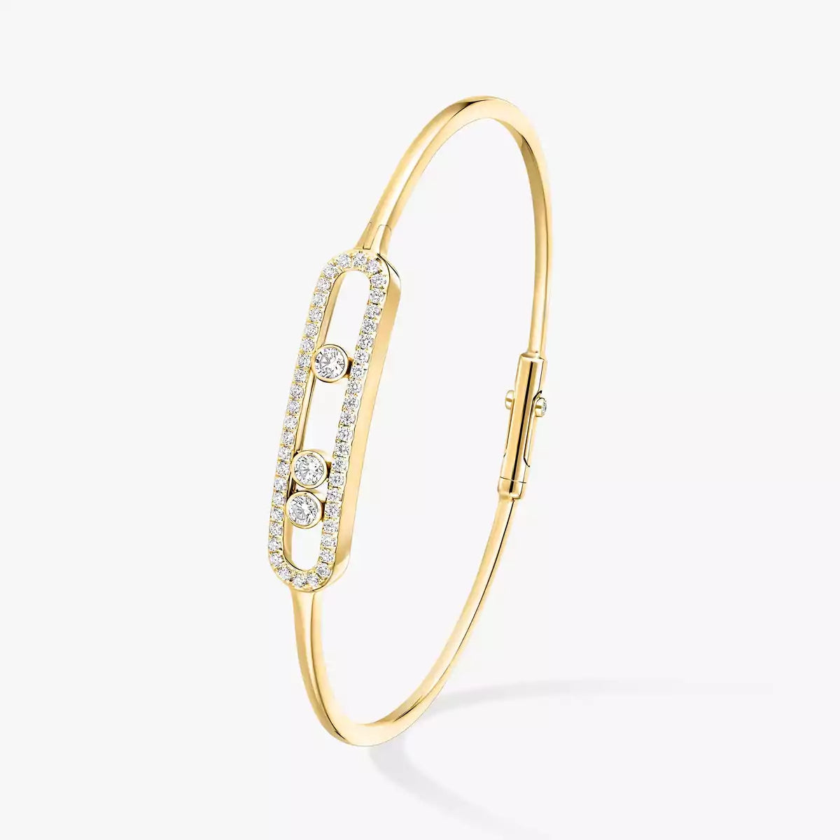 [Solara jewelry]Move Pavé Diamond Bangle Bracelet M