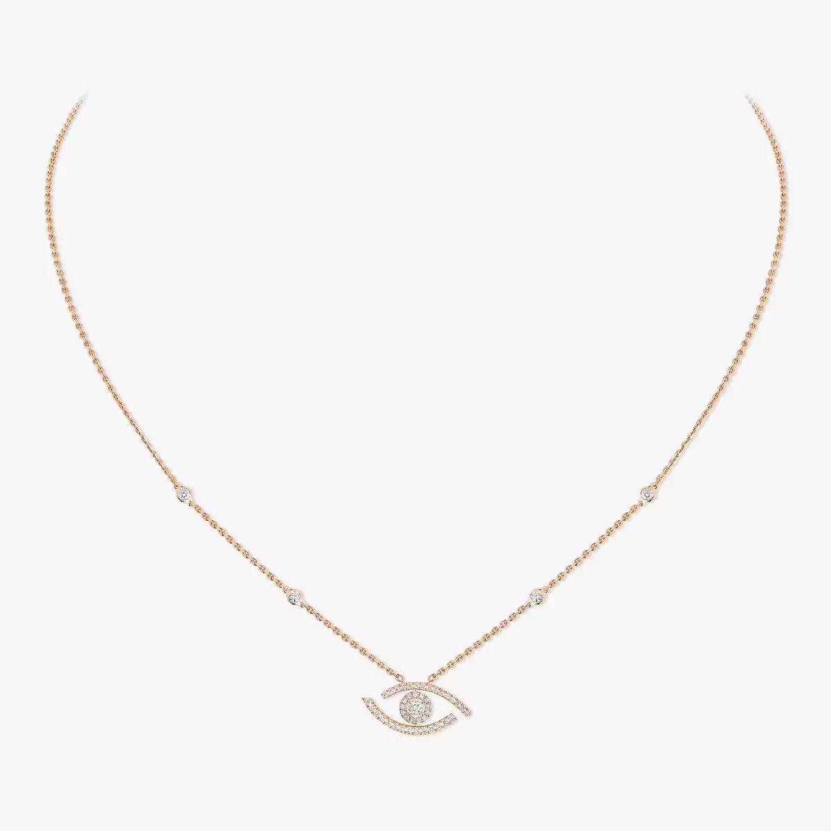 [Solara jewelry]Pave_ Diamond Necklace Lucky Eye
