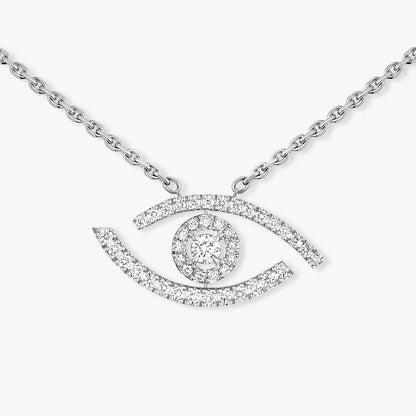 [Solara jewelry]Pave_ Diamond Necklace Lucky Eye
