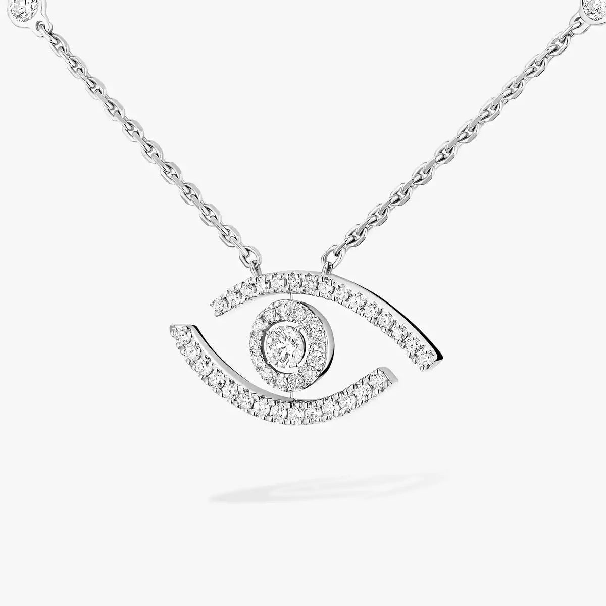 [Solara jewelry]Pave_ Diamond Necklace Lucky Eye