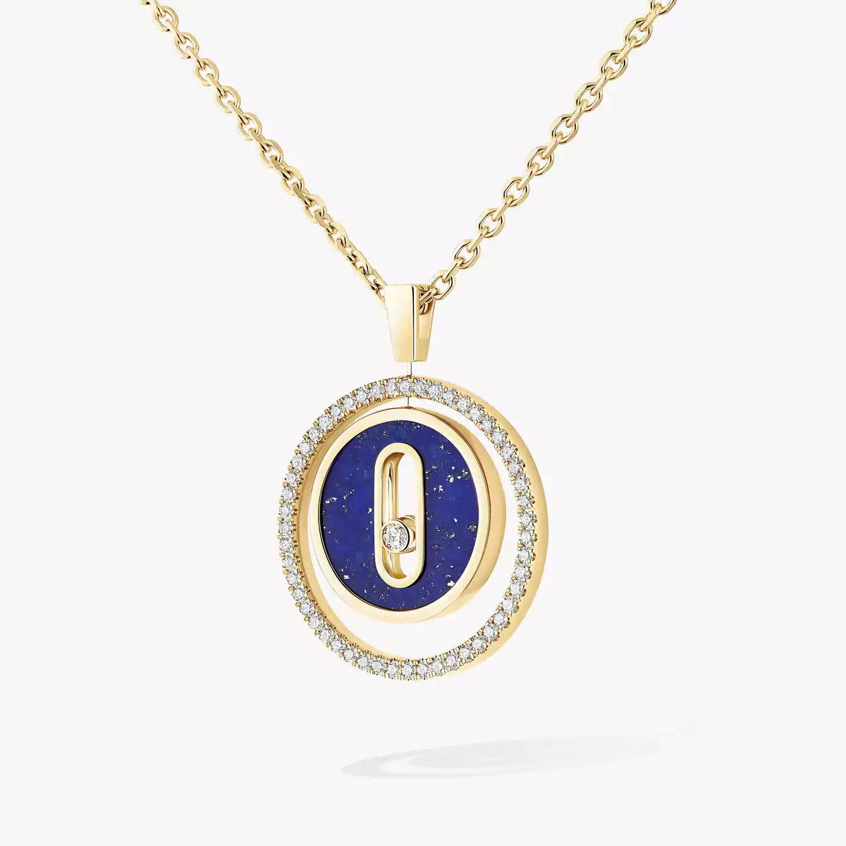 [Solara jewelry]Lucky Move Diamond Necklace in Rose Gold and White Mother-of-Pearl