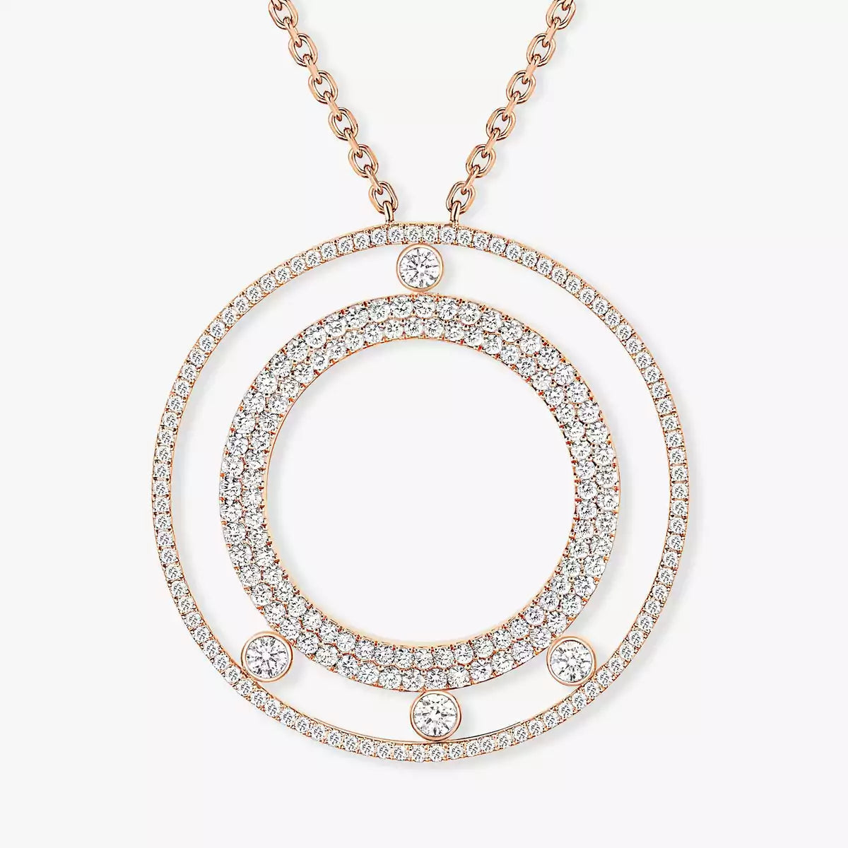 [Solara jewelry]Move Romane Long Pave_-Set Diamond Necklace