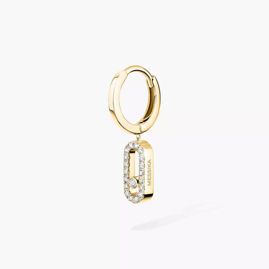 [Solara jewelry]Move Uno Single Diamond Hoop Earring
