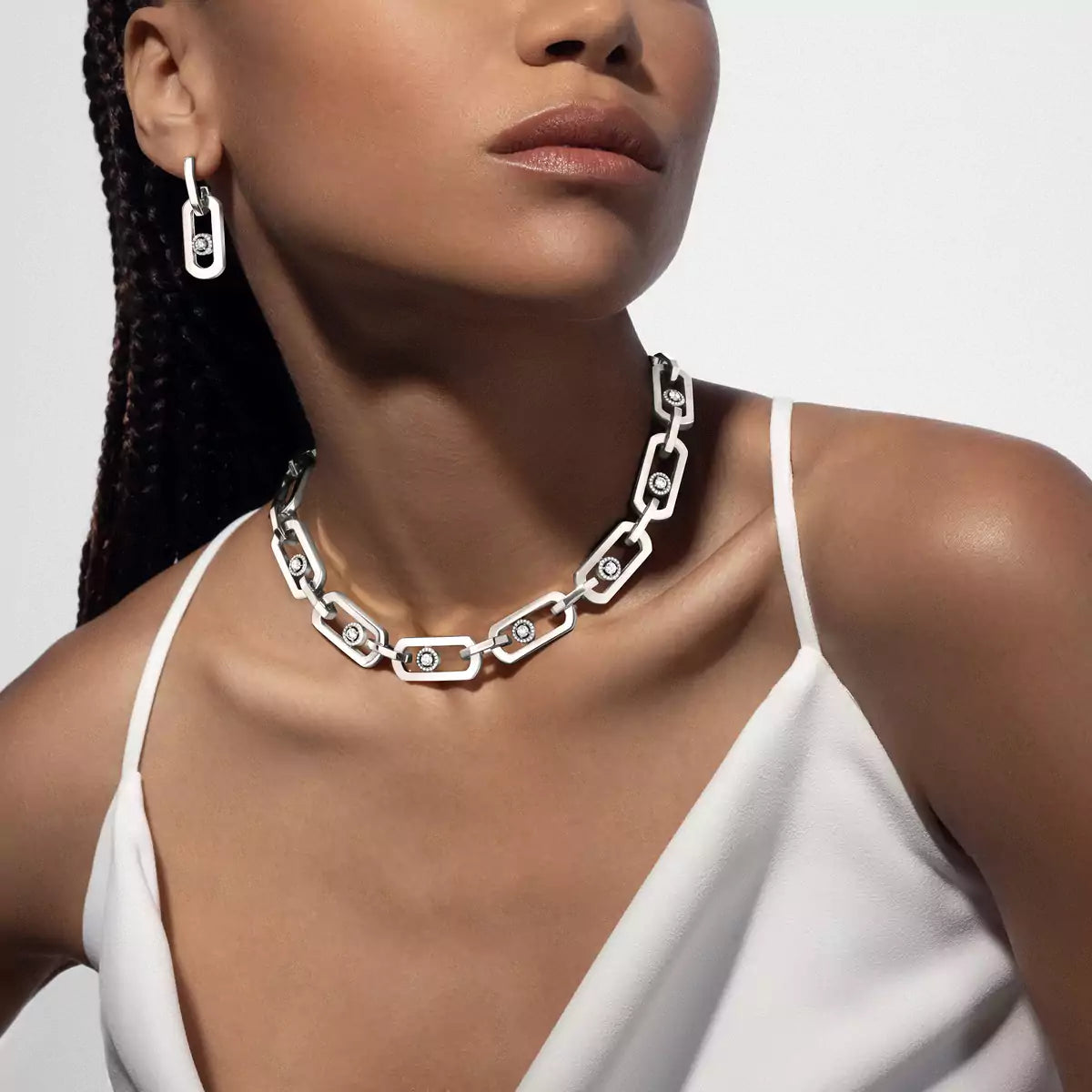 [Solara jewelry]So Move XL Diamond Pendant Earrings
