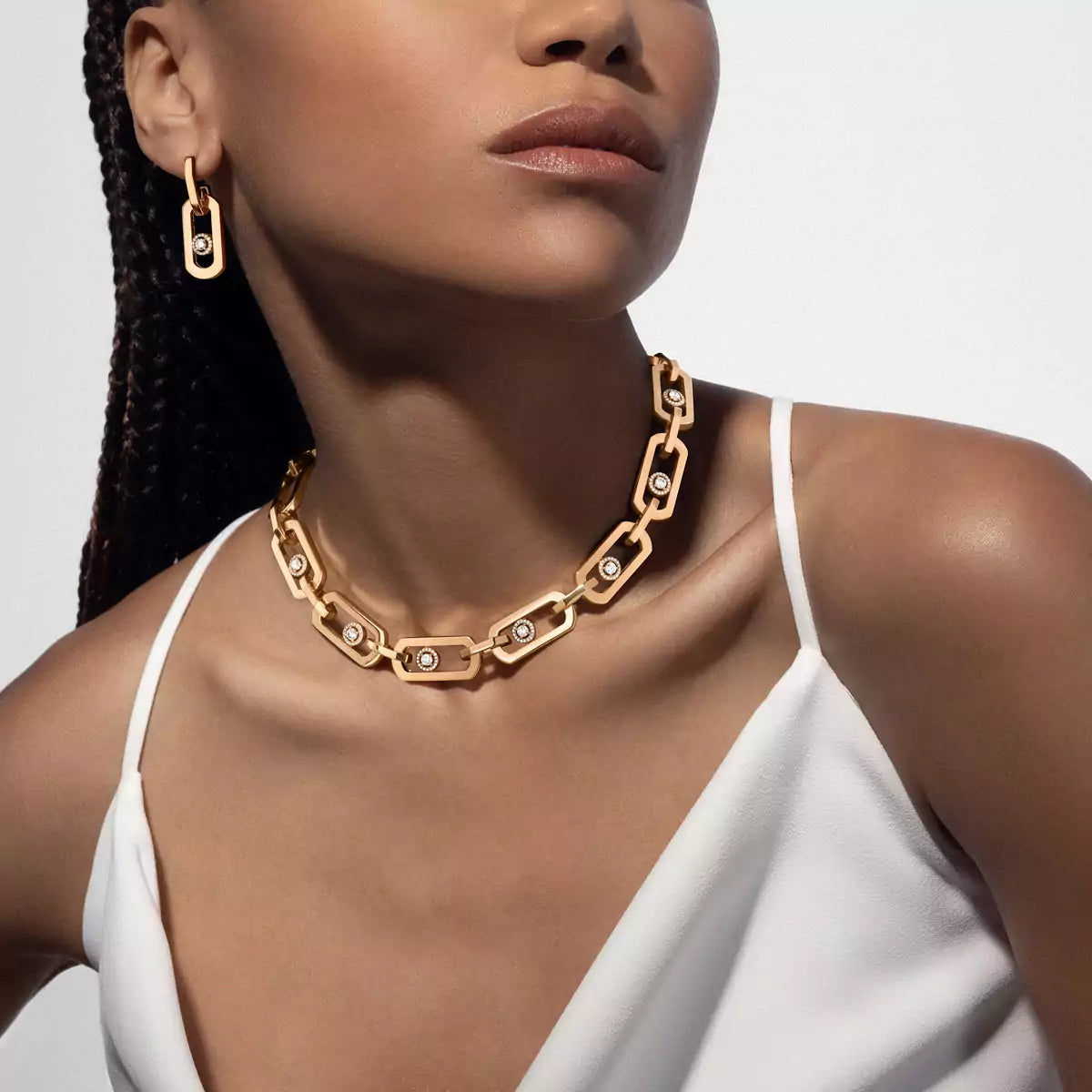 [Solara jewelry]So Move XL Diamond Pendant Earrings