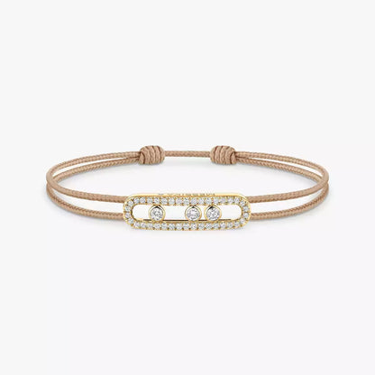 [Solara jewelry]Messika Care(s) pink cord pavé bracelet