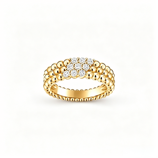 [Solara jewelry] THREE-ROW DIAMOND RING
