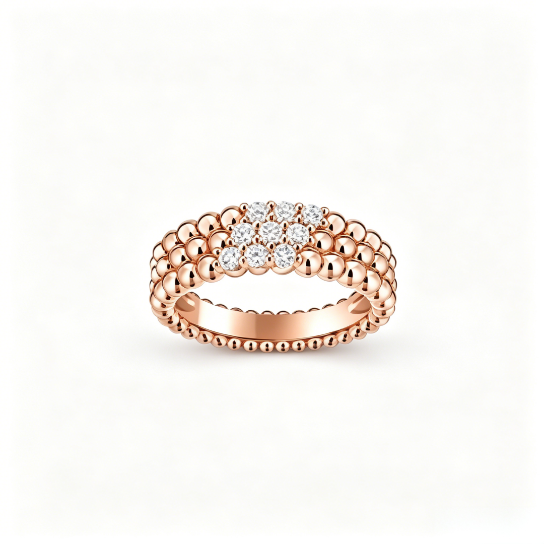 [Solara jewelry] THREE-ROW DIAMOND RING