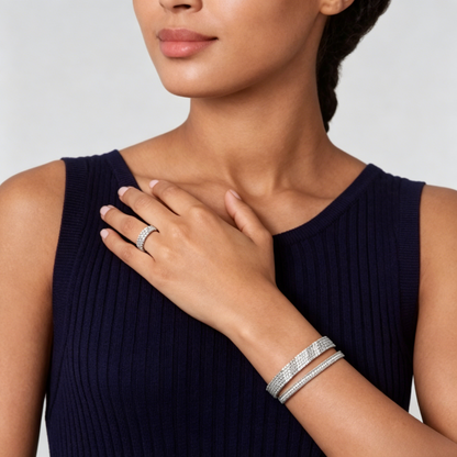[Solara jewelry] THREE-ROW DIAMOND RING