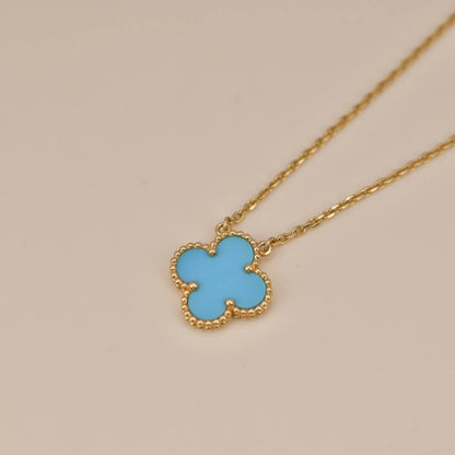 [Solara Jewelry]CLOVER 15MM VINTAGE TURQUOISE NECKLACE