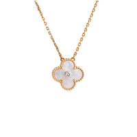 [Solara Jewelry]CLOVER 15MM ダイヤモンド ホワイトフリチラリア ネックレス