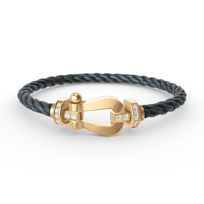[Solara Jewelry]FORCE LARGE HORSESHOE HALF DIAMOND BRACELET GOLD