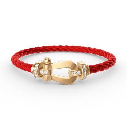 [Solara Jewelry]FORCE LARGE HORSESHOE HALF DIAMOND BRACELET GOLD