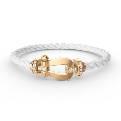 [Solara Jewelry]FORCE LARGE HORSESHOE HALF DIAMOND BRACELET GOLD