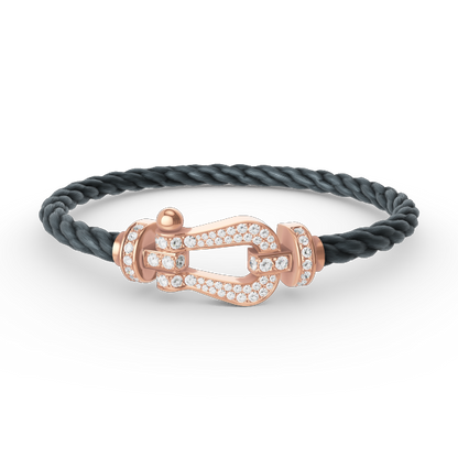 [Solara Jewelry]FORCE LARGE HORSESHOE FULL DIAMOND BRACELET ROSE GOLD