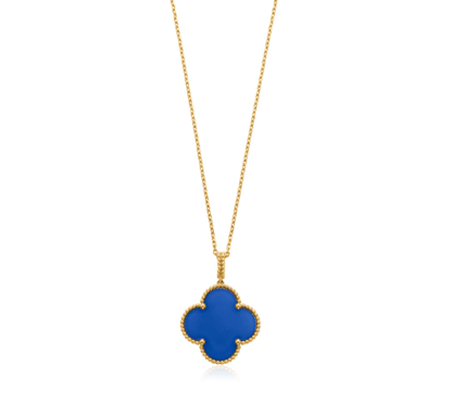 [Solara Jewelry]CLOVER 25MM NECKLACE TURQUOISE ROSE GOLD
