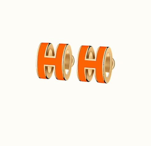 [Solara Jewelry]MINI POP H EARRINGS ORANGE