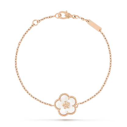 [Solara Jewelry]LUCKY WHITE MOP PLUM BLOSSOM  BRACELET
