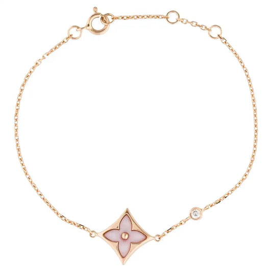[Solara Jewelry]STAR 1 DIAMOND PINK GOLD BRACELET