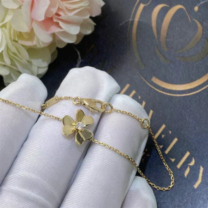 [Solara Jewelry]FRIVOLE GOLD FLOWER PINK MALACHITE BRACELET