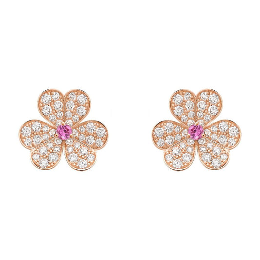 [Solara Jewelry]FRIVOLE PINK GOLD FLOWER DIAMOND EARRINGS
