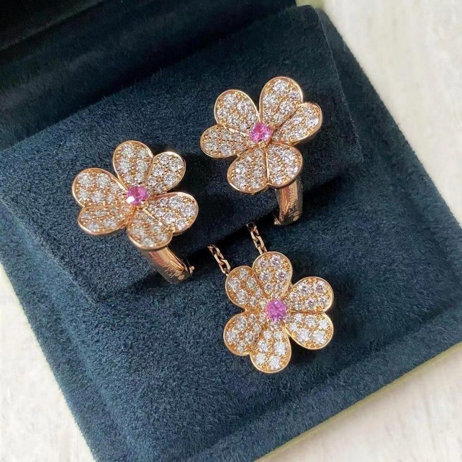 [Solara Jewelry]FRIVOLE ROSE GOLD FLOWER DIAMOND NECKLACE