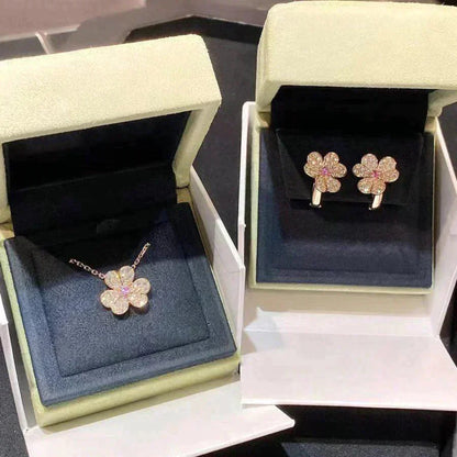 [Solara Jewelry]FRIVOLE ROSE GOLD FLOWER DIAMOND NECKLACE