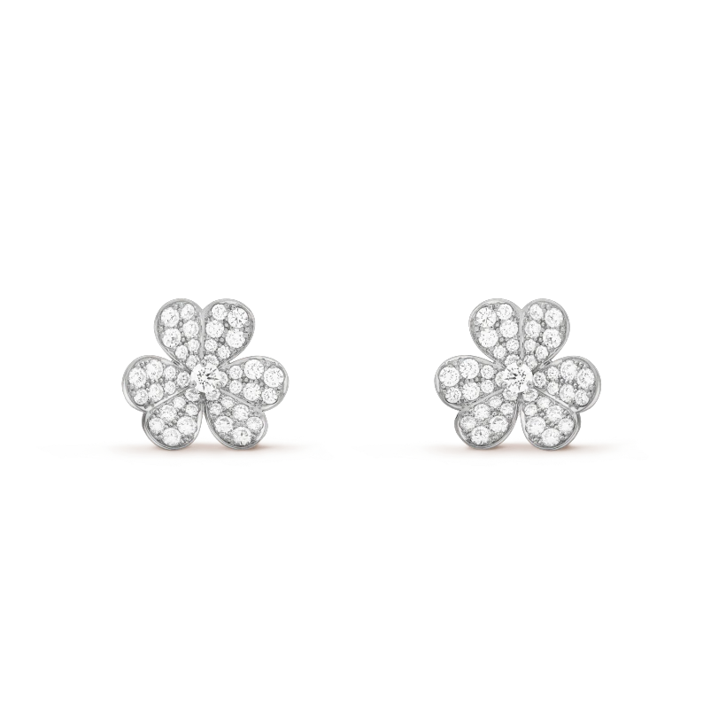 [Solara Jewelry]FRIVOLE SILVER FLOWER DIAMOND EARRINGS