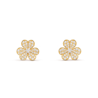 [Solara Jewelry]FRIVOLE GOLD FLOWER DIAMOND EARRINGS