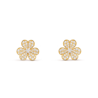 [Solara Jewelry]FRIVOLE GOLD FLOWER DIAMOND EARRINGS