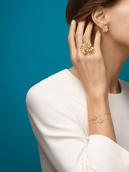 [Solara Jewelry]FRIVOLE GOLD FLOWER DIAMOND EARRINGS