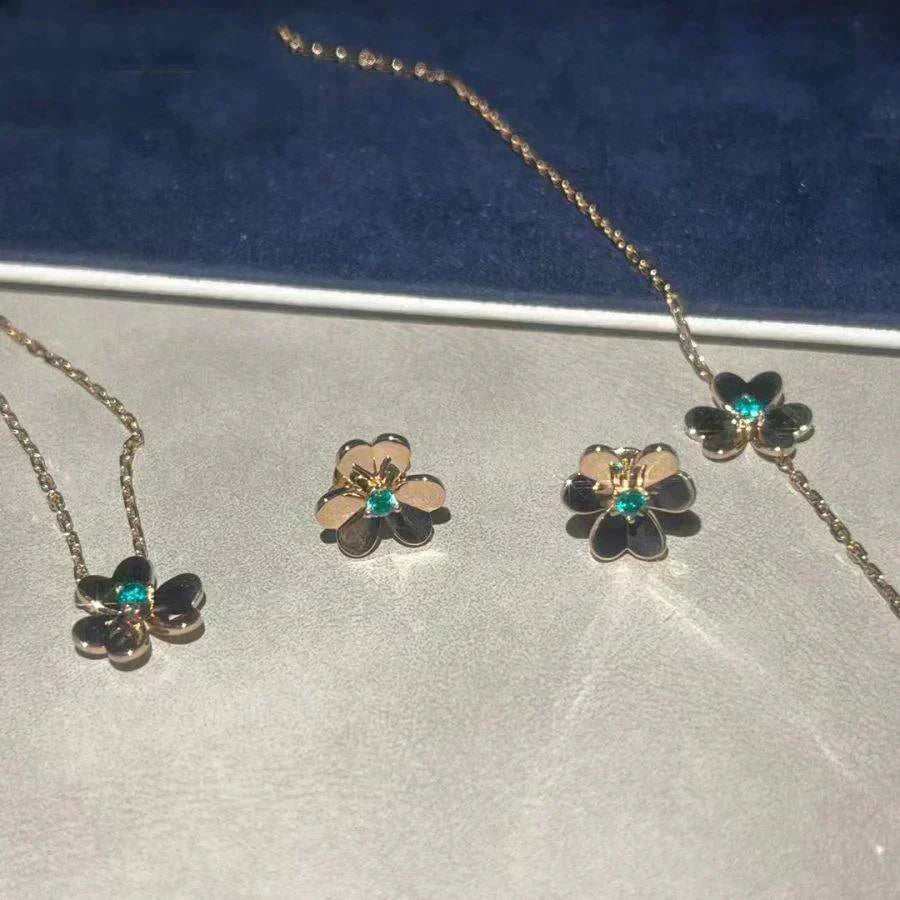 [Solara Jewelry]FRIVOLE  FLOWER MALACHITE EARRINGS